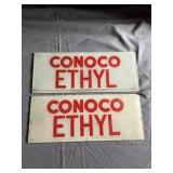 (2) Glass Fuel Pump Signs