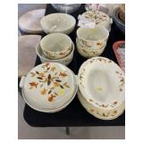 Asst. Hall Wheat Pattern Serving Dishes