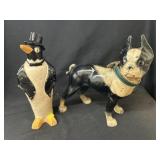 Cast Metal Penguin w/ Bulldog