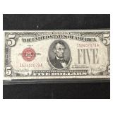 1928 $5 Red Seal Bill