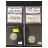 (2) Standing Liberty Silver Quarters