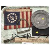 Nautical Flag w/ Pewter Plate & Stirrup