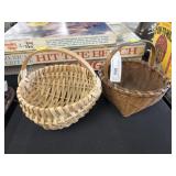 (2) Miniature Wicker Woven Baskets