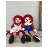 (2) Cloth Bodied Raggedy Ann Dolls