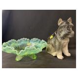 Opalescent Footed Bowl w/ Porcelain Planter