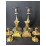 Pewter & Brass Candlesticks