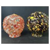 (2) Art Glass Globes