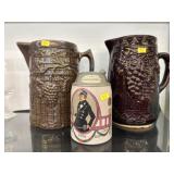 Stoneware Pitchers w/ Beer Stein