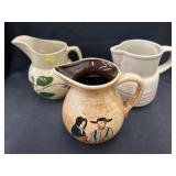 (3) Art Pottery Pitchers