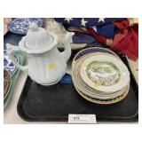 Ironstone Pitcher w/ Chinaware Plates