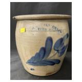 Pfaltzgraff Blue Slip Dec. Storage Crock