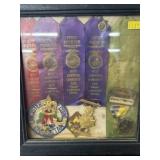 Framed Lampeter Fair Ribbons w/ Medals