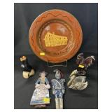 Becky Mumpert Redware Bowl w/ Cont. Pottery