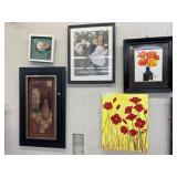 Oil on Canvas w/ Porcelain Tile & Framed Prints