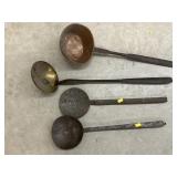 Copper Ladles w/ Wrought Iron Utensils