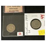 Indian Head Penny w/ Shield Nickel
