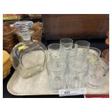 Heisey Tumblers w/ Decanter Bottle