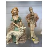 (2) Antique Comp. Figurines