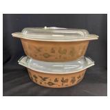(2) Pyrex Americana Pattern Covered Dishes