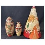 (3) Wooden Nesting Dolls
