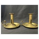 (2) Brass Push-Up Candlesticks