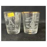 (2) Acid Etched Shot Glasses