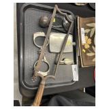 Flask w/ Hand Saw & Handcuffs