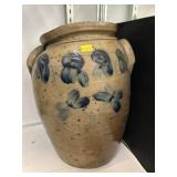Distorted Blue Slip Dec. Storage Crock