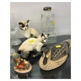 Hummel Figurine w/ Carved Wood Duck, Still Bank