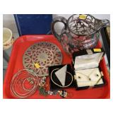 Costume Jewelry w/ Sterling Overlaid Pitcher