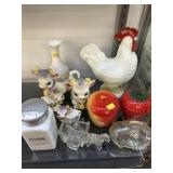 Vintage Glass Canisters w/ Shkr., Vase/Still Bank