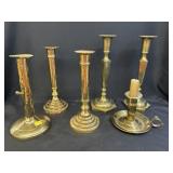 (6) Brass Candlesticks