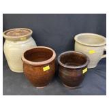 Grp. Stoneware & Redware Storage Crocks
