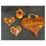 (3) Foltz Redware Ornaments w/ Pitcher