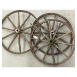 (3) Wooden Spoke Wheels