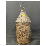 Primitive Punch Tin Candle Lantern