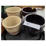 (4) Stoneware Storage Crocks