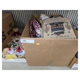 (2) Boxes of Textiles & Dec. Pillows