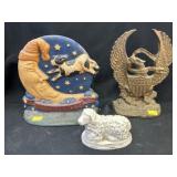 Cast Metal Doorstops w/ Figurine