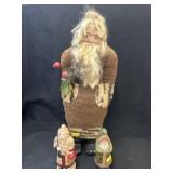 (3) Contemporary Folkart Santas
