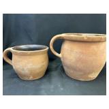 (2) Redware Handled Storage Crocks