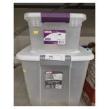 (2) Plastic Storage Totes