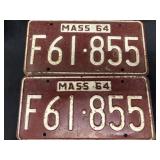 (2) 1964 Mass. License Plates