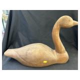 Unsigned Carved Wood Goose Decoy