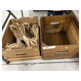 Wooden Fruit Crate w/ Asst. Rope
