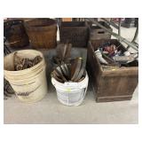 (3) Buckts w/ Box Full of Plumbing Supplies,