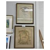 Framed Marriage Cert. w/ Diploma