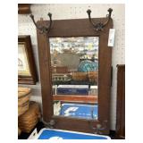 Oak Beveled Framed Mirror