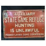 Vintage Steel Game Commission Sign
