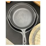 (2) Cast Metal Frying Pans